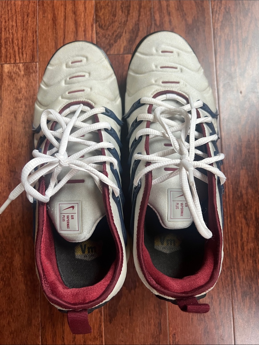 Air Max Nike Men’s White, Burgundy & Navy Athletic Sneakers
